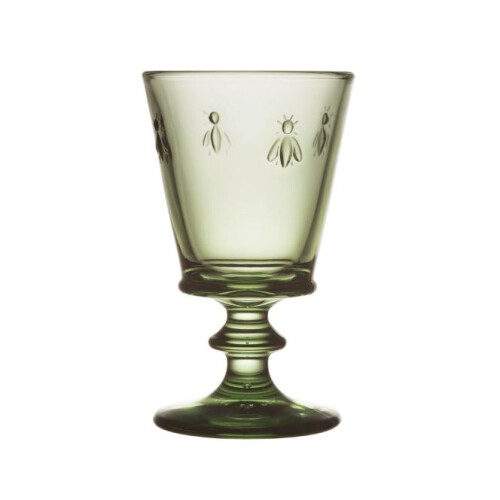 La Rochere Bee Olive Green Wine Glass Single Solid Thick Glass Goblet