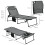 Outsunny Outsunny Folding Sun Lounge w/ Reclining Back, Sun Lounge w/ Reading Hole, Grey 2