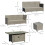 Outsunny Outsunny 5 PCs Outdoor PE Rattan L-Shape Sofa Footstool Fire Pit Table Set 2