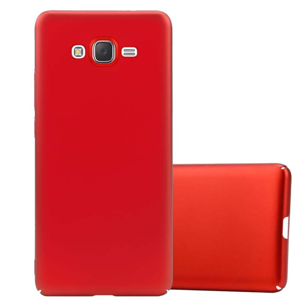 Cadorabo (Metall Rot, Samsung Galaxy J7 2015) Case For Samsung Galaxy J7 2015 Cover Matt Protection Hard Case Shockproof Hard Case Red