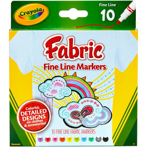 Crayola Crayola Fine Line Fabric Markers-10/Pkg 58-8626