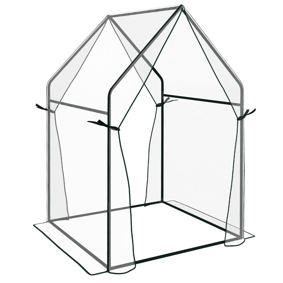 Portable Mini Greenhouse With 2 Zipped Doors, Tomato Growhouse, 90 X 90 X 145cm