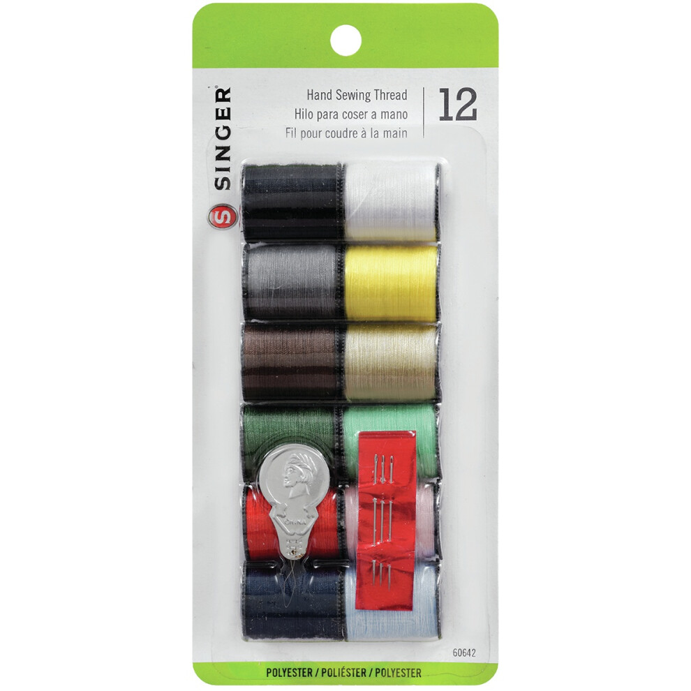 Singer Polyester Thread 25yd 12/Pkg-Light & Dark Shades 60642