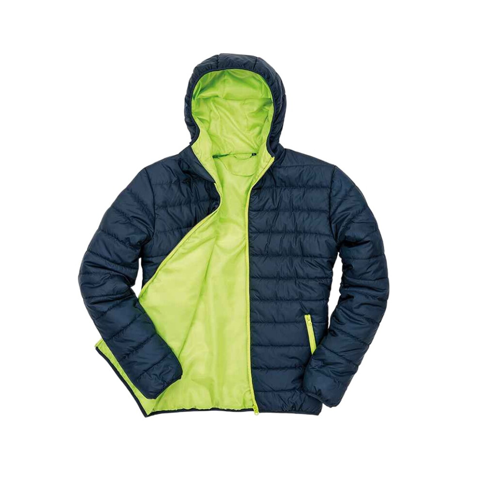 (M, Navy/Lime) Result Core Mens Padded Jacket