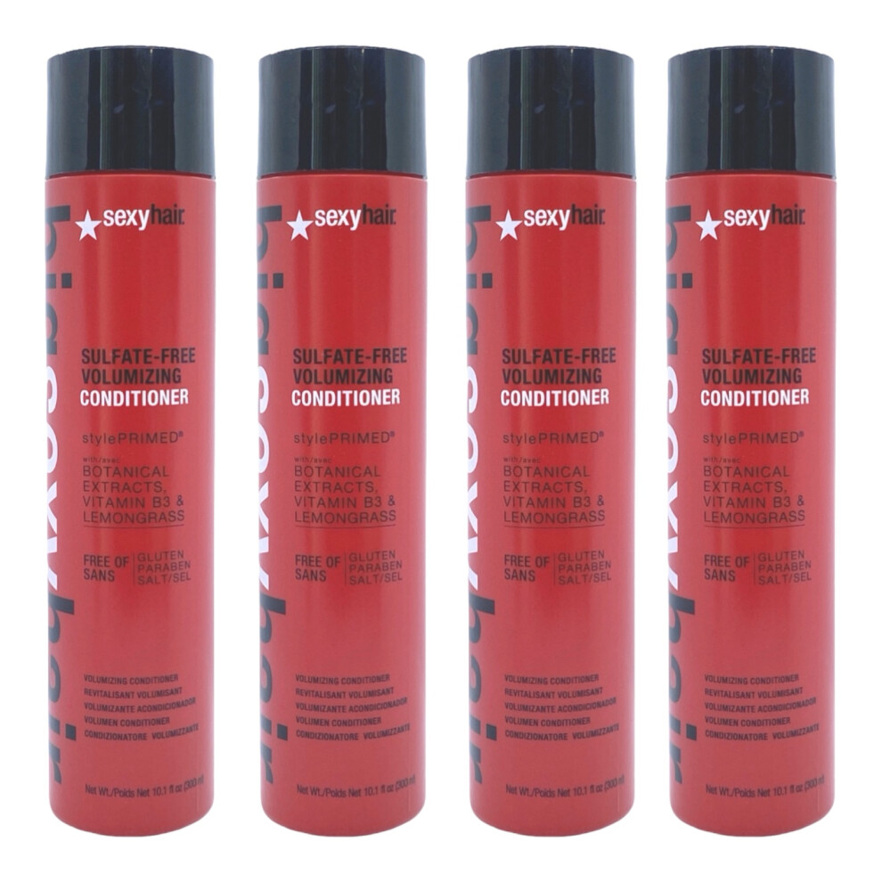 Sexy Hair Sulfate Free Volumizing Conditioner 10.1 Oz (Pack of 4)