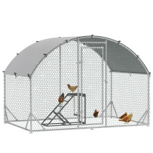 PawHut Walk-in Chicken Run with Chicken Activity Shelf and Cover, 2.8 x 1.9 x 2m