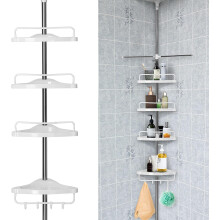 4 Tier Adjustable Telescopic Bathroom Shower Corner Rack Shelf Caddy