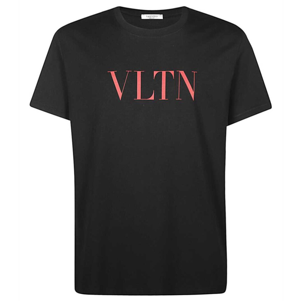 (S) Valentino Red VLTN Print Logo Black T-Shirt