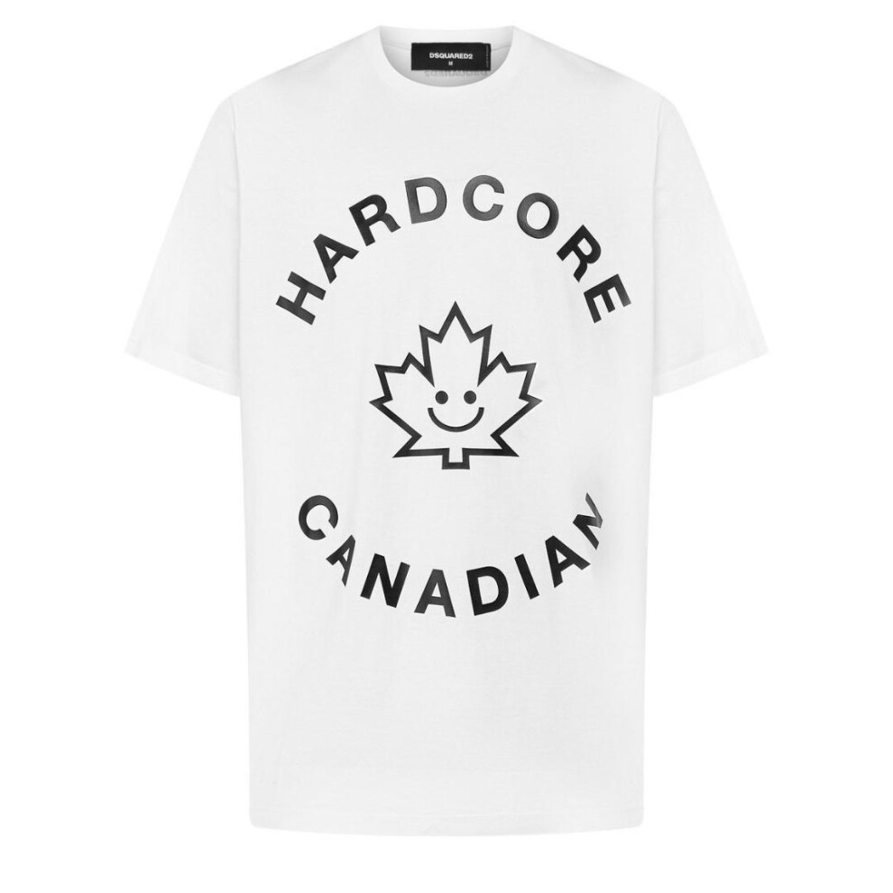 Hardcore Canadian Maple Leaf White T-Shirt