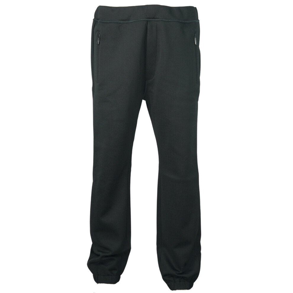 Cuffed Straight Leg Black Sweatpants