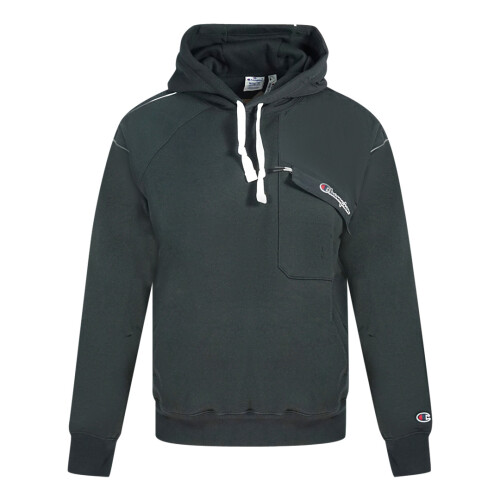 Champion Champion Asymmetric Chest Pocket Logo Black Hoodie