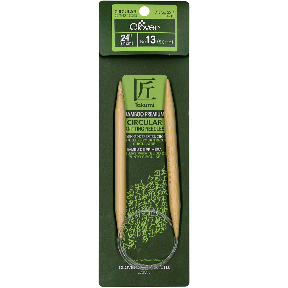 Takumi Bamboo Circular Knitting Needles 24"-Size 13/9mm 1624-13