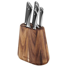 Tefal Jamie Oliver Kitchen Knives Set, 6 Pieces, Knife Block, German Stainless Steel, K267S656, Black