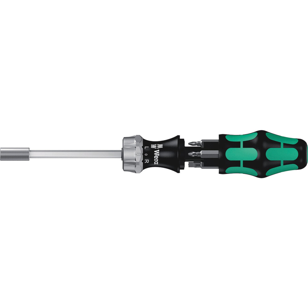 Wera Kraftform Kompakt 27 RA 1 SB Ratcheting Screwdriver & Bits, PH/PZ/SL, 7pc, 05073660001