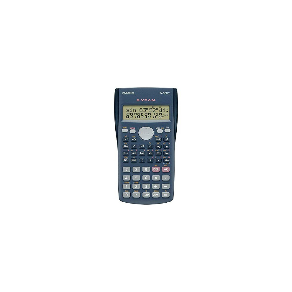 Casio FX-82MS Calculator Scientific/ School Calculator two-line display with 240 Functions, Battery Powered, Colour: Dark Grey