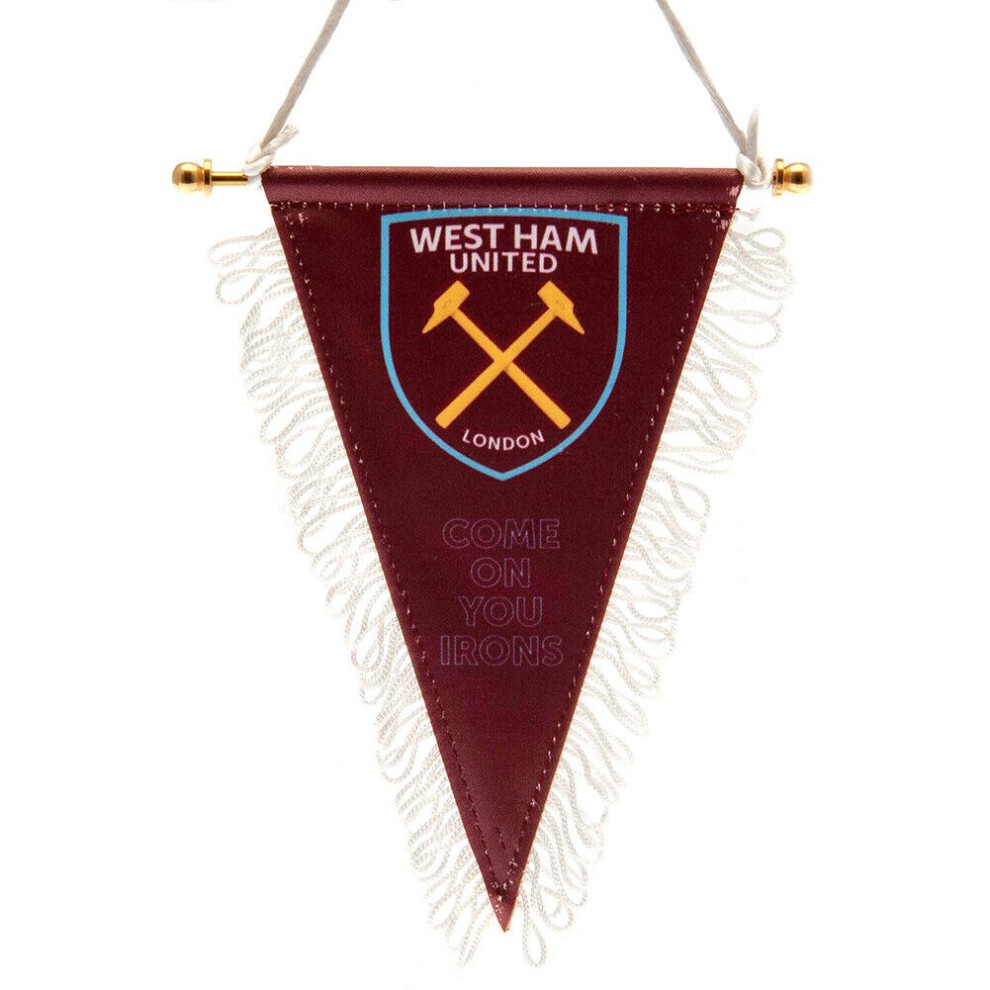 West Ham United Fc Triangular Mini Window Pennant 5055488252156