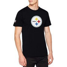 (S, Black) New Era Mens NFL Pittsburgh Steelers Crew Neck Team Logo Tee T-Shirt Top - Black