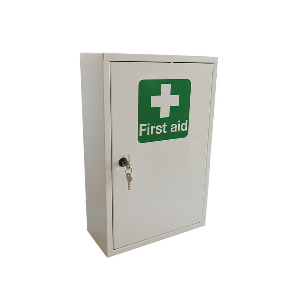 Clickmedical White Click Medical Single Door Metal First Aid Cabinet