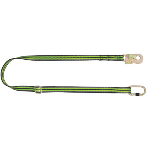 KRATOS 2MTR ADJUSTABLE WEBBING LANYARD BLACK/GREEN 2M