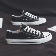 (BLACK, Us 8 | Eu 38 2/3 | Uk 5.5 | Cn 39 ) Retro Casual Lace-Up Canvas Low Shoes