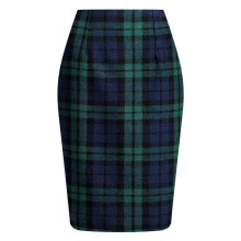 (DEEP GREEN, L) High Waisted Thick Woolen Midi Skirts