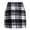 (BLACK WHITE, S) High Waisted  Plaid Thick Woolen Mini Skirts 1