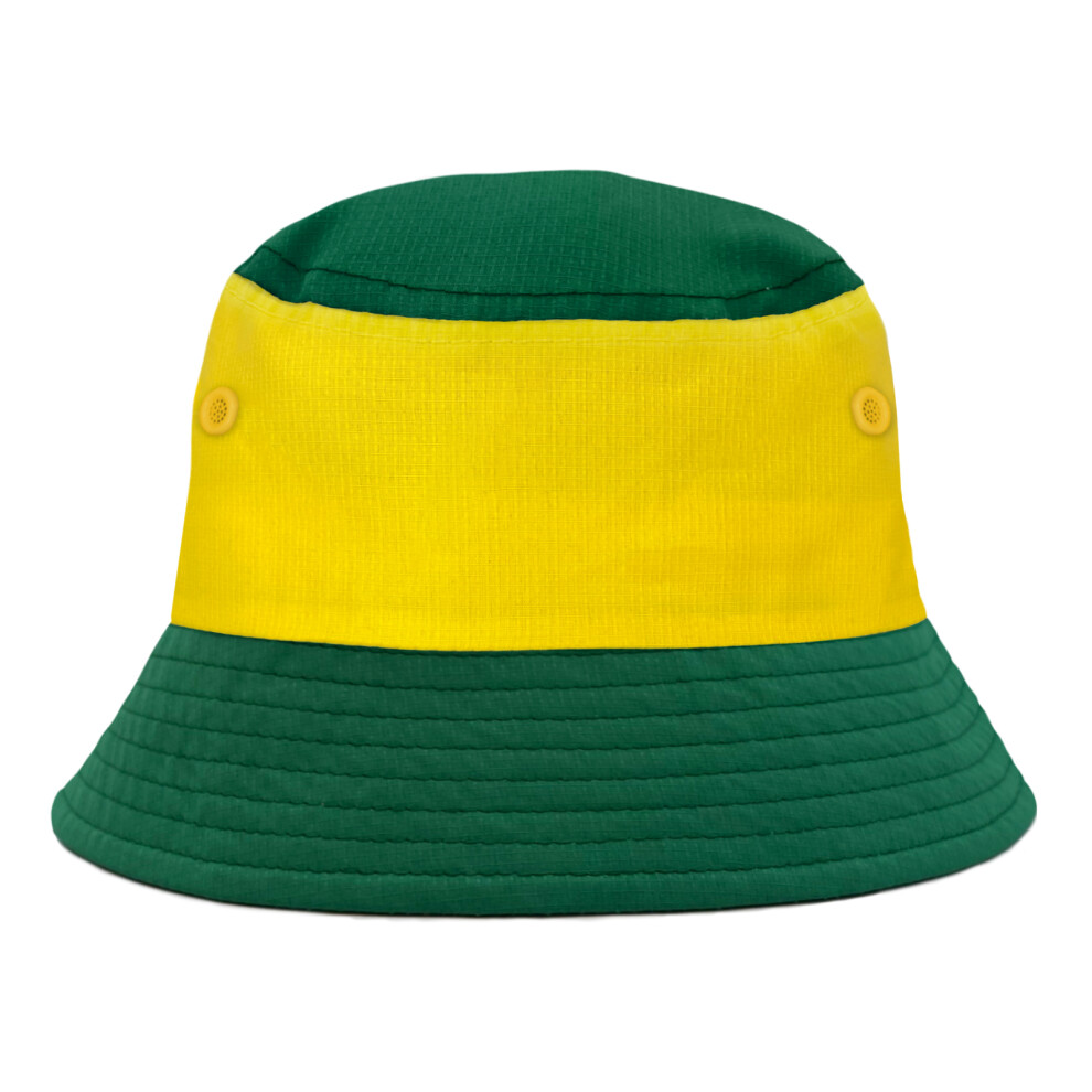 (L/XL) Fan Originals Bucket Hat Tricolour Green Yellow Norwich Colours