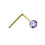 Jewelco London Jewelco London Ladies Solid 9ct Yellow Gold Lilac Round Crystal Solitaire Nose Stud 2mm - JNS059 1