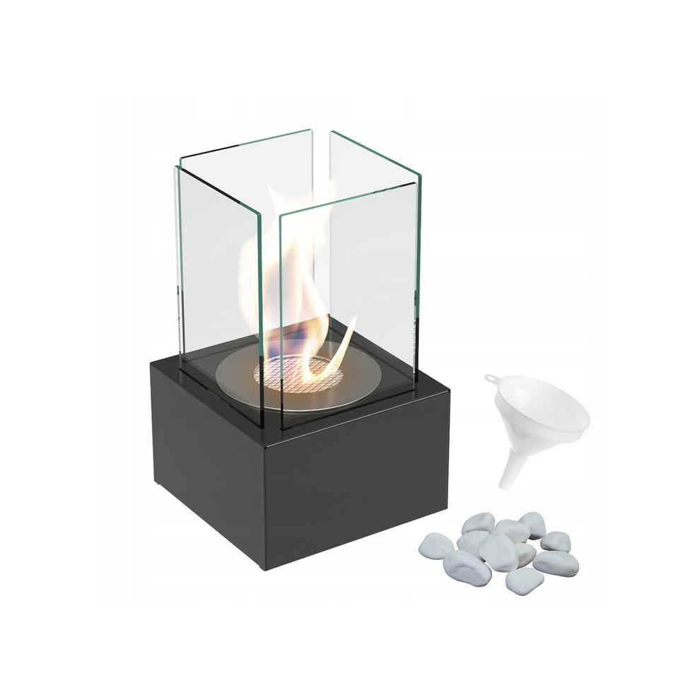 Tabletop Bioethanol fireplace TANGO1 with decorative stones set