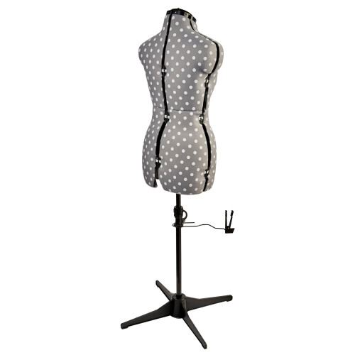 Adjustable Dressmakers Dummy, Grey Polka Dot. Available in 4 Sizes. 2