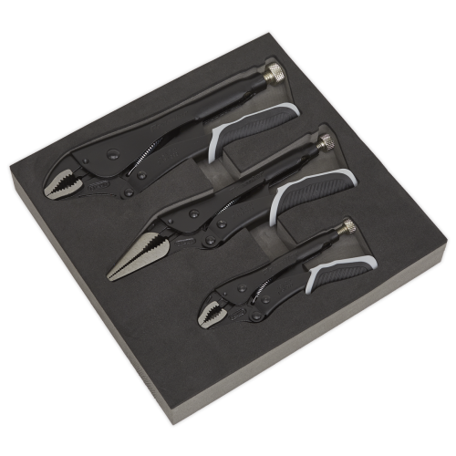 Sealey Sealey Ak6863B Locking Pliers Set 3Pc Quick Release Black Series 1