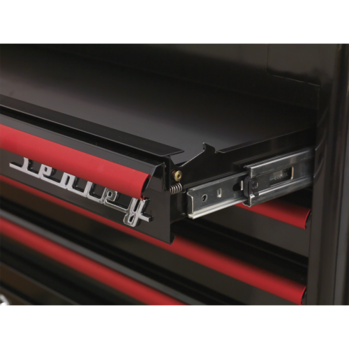 Sealey Sealey Ap28104Br Topchest 4 Drawer Retro Style - Black/Red Anodised Drawer Pulls 2
