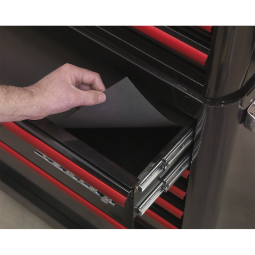 Sealey Sealey Ap28204Br Rollcab 4 Drawer Retro Style- Black/Red Anodised Drawer Pulls 1