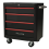 Sealey Sealey Ap28204Br Rollcab 4 Drawer Retro Style- Black/Red Anodised Drawer Pulls 4