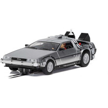 Scalextric Back to The Future Deel II Delorean 1:32 Slot Race Car C4249 Zilver