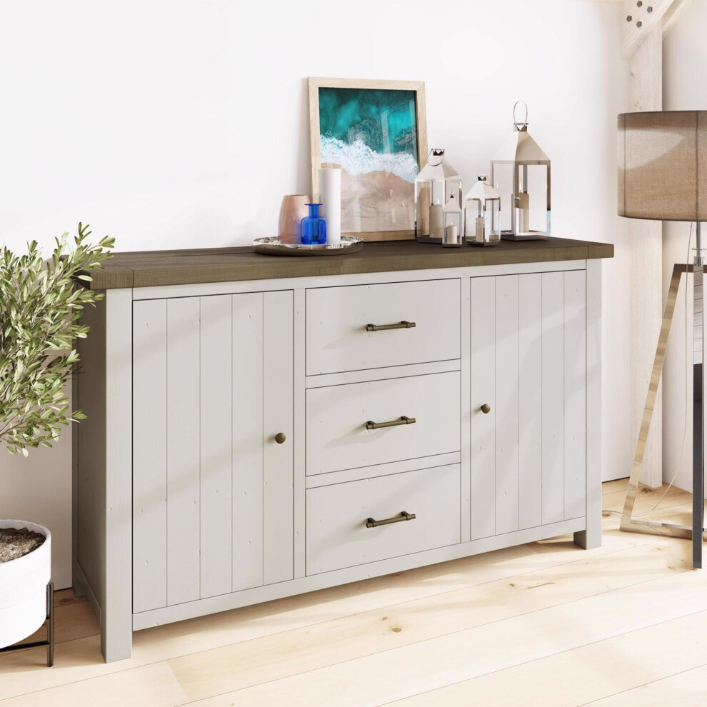 2 Door 3 Drawer Sideboard Reclaimed Pine Truffle