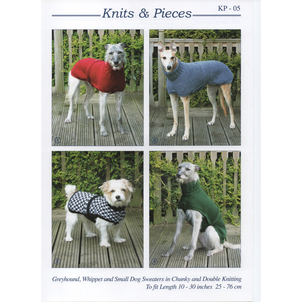 Knits & Pieces KP-05 DK Knitting Pattern Dog Coats and Jumper