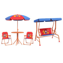 Outsunny 4 Piece Kids Garden Set, Cowboy Themed with Adjustable Canopy