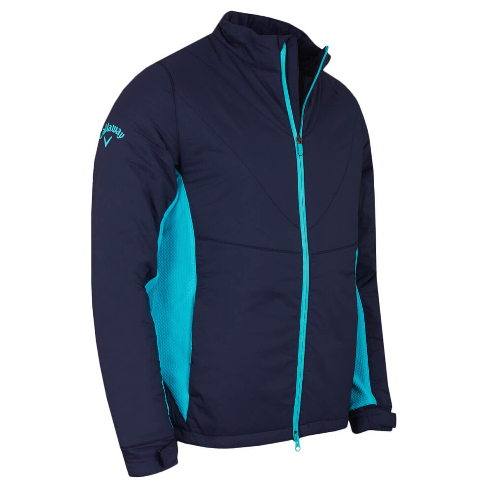 Callaway (S, Peacoat) Golf Mens Mixed Media Insulated Swing Tech Thermal Jacket