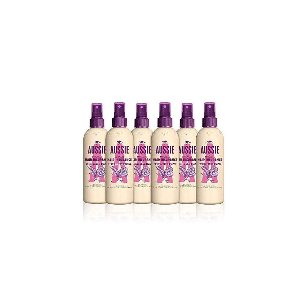 Aussie Miracle Hair Insurance Conditioner Detangler Spray, 6 x 250ml