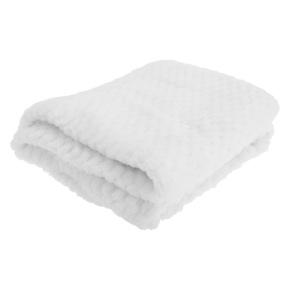 (75 x 90cm, White) Baby Boys/Girls Supersoft Waffle Textured Blanket