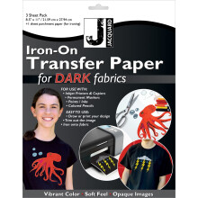 Jacquard Iron-On Ink Jet Transfer Paper 8.5"X11" 3/Pkg-For Dark Fabrics JAC9721