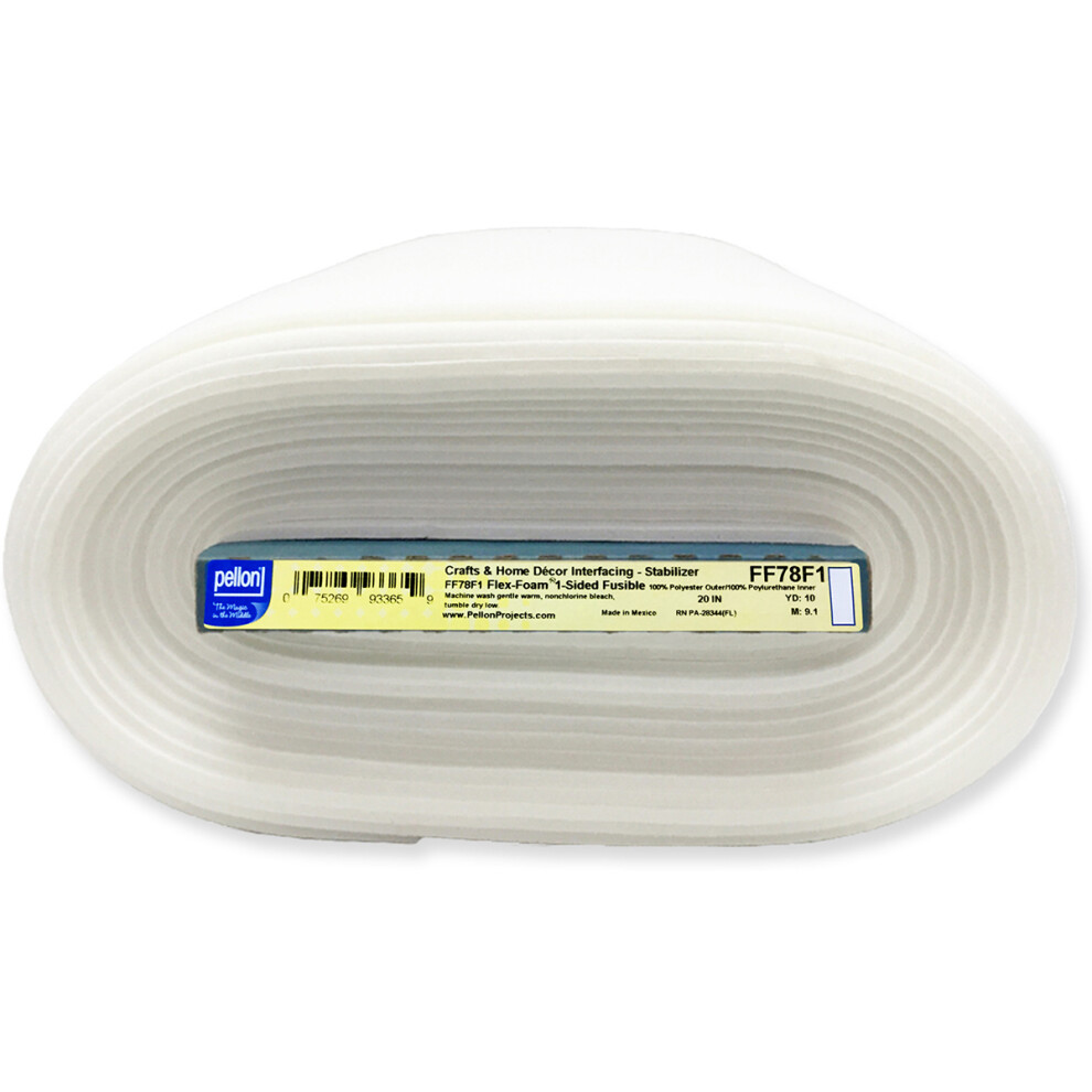 Pellon Flex-Foam 1-Sided Fusible Stabilizer-White 20"X10yd FF78F1