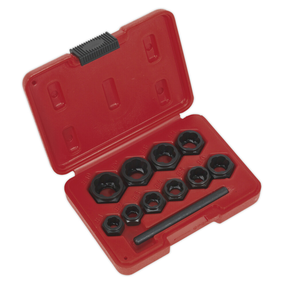Sealey Ak8183 Bolt Extractor Set 11Pc Spanner Type Size 11