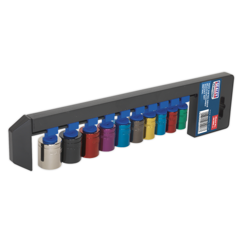 Sealey Sealey Ak285 Multi-Coloured Socket Set 10Pc 3/8Sq Drive 6Pt Walldrive Metric 1
