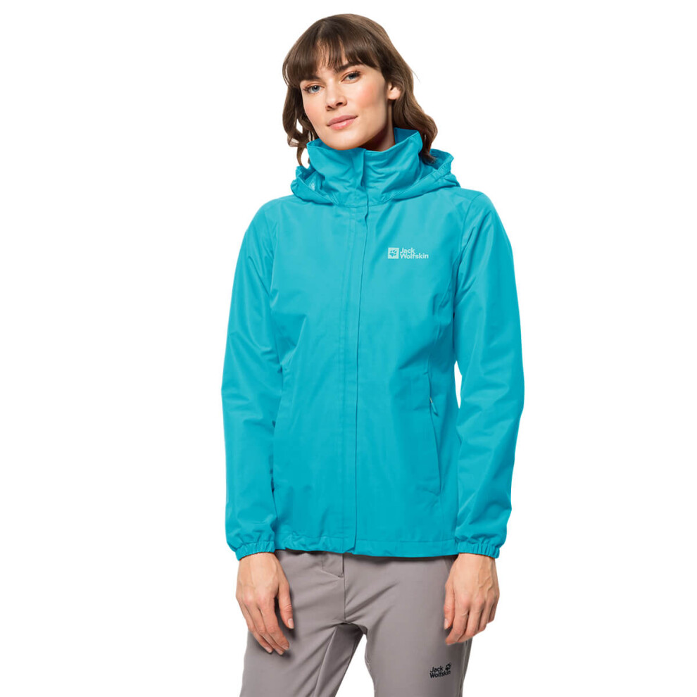 (XS, Scuba) Jack Wolfskin Womens 2023 Stormy Point 2L Windproof Waterproof Jacket