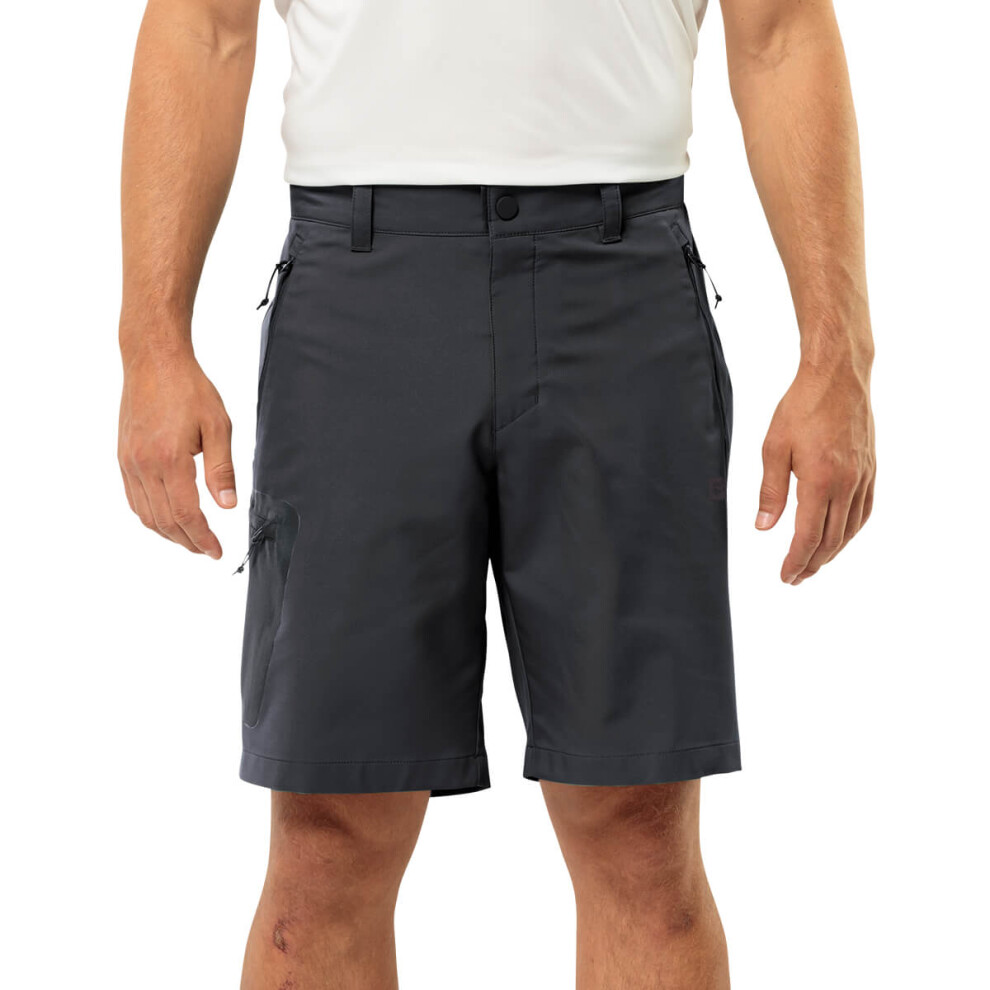 (S, Phantom) Jack Wolfskin Mens Active Track Lightweight Stretch Hiking Shorts