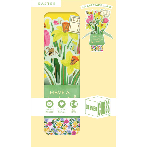 Clever Cube Easter Wishes Buzzing Blooms Pop Up Easter Greeting Card 2