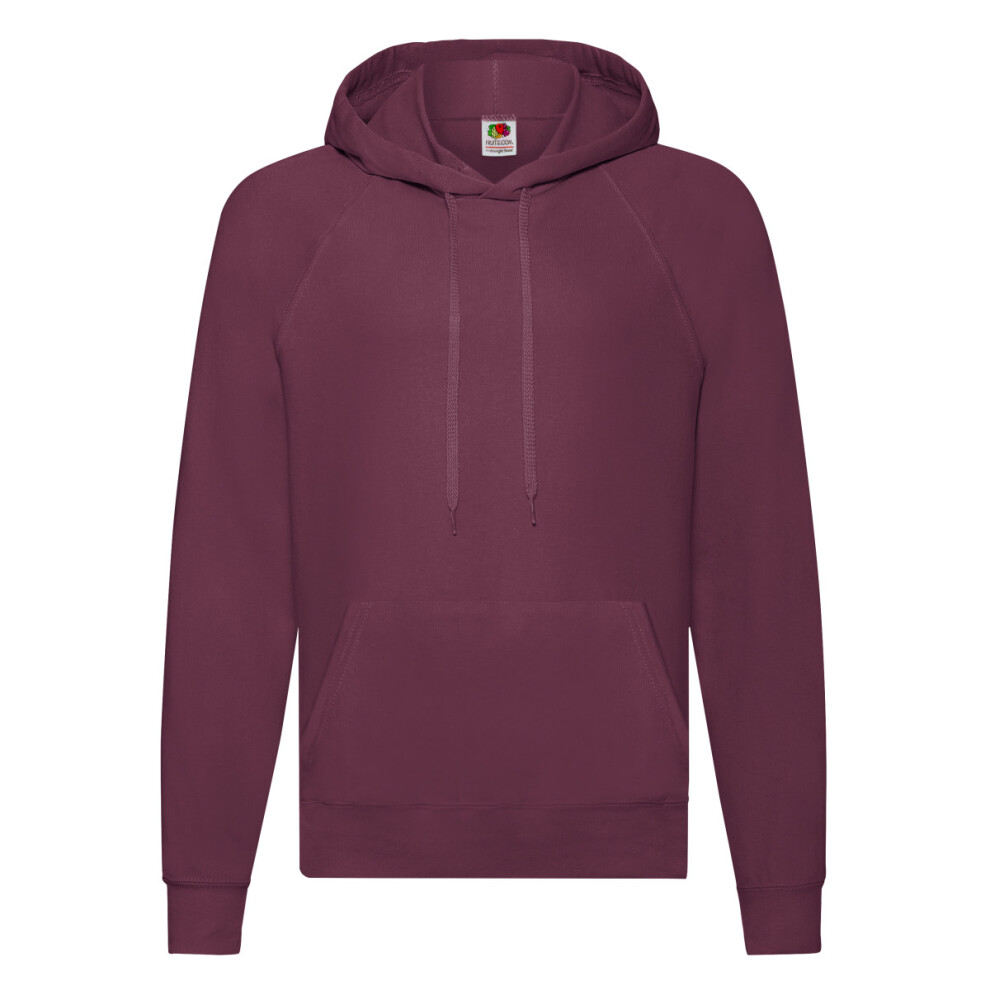 (M, Burgundy) Fruit of the Loom Unisex Adult Lightweight Hooded Sweatshirt