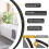 AICA (600mm) Round Black Framed Wall Mirror with LED Lights 7
